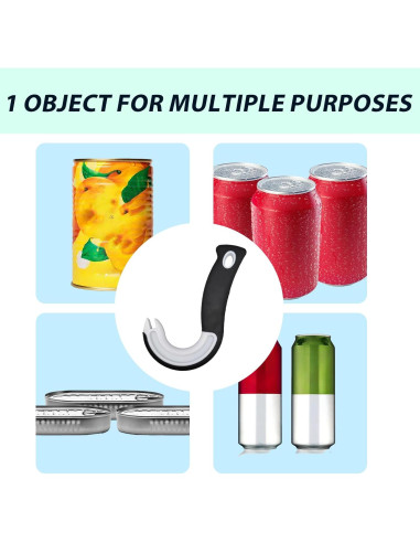 Abre Latas de Anilla NIIIYTYB con Cuchara 2 en 1 - Negro/Blanco