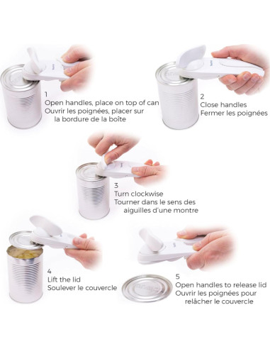 Abrelatas manual Starfrit Little Beaver - Blanco - Seguro y fácil