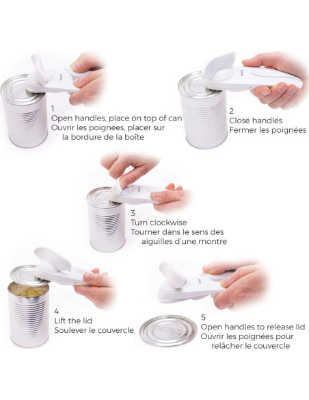 Abrelatas manual Starfrit Little Beaver - Blanco - Seguro y fácil