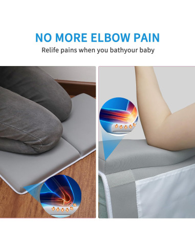 Almohadilla de Baño Bebé Gris con Almohadilla para Codos