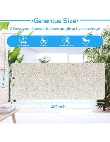 Alfombra Antideslizante OXTAIL 40x101 cm PVC Blanca