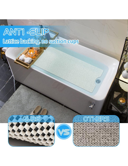 Alfombra Antideslizante OXTAIL 40x101 cm PVC Blanca