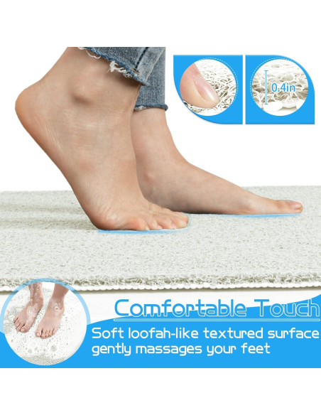 Alfombra Antideslizante OXTAIL 40x101 cm PVC Blanca