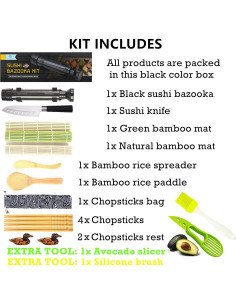 Kit de Hacer Sushi FUNGYAND 15 Piezas con Bazooka y Esteras 2