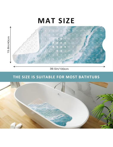 Alfombra de Baño Antideslizante Ayehsdogsn 100x40 cm PVC