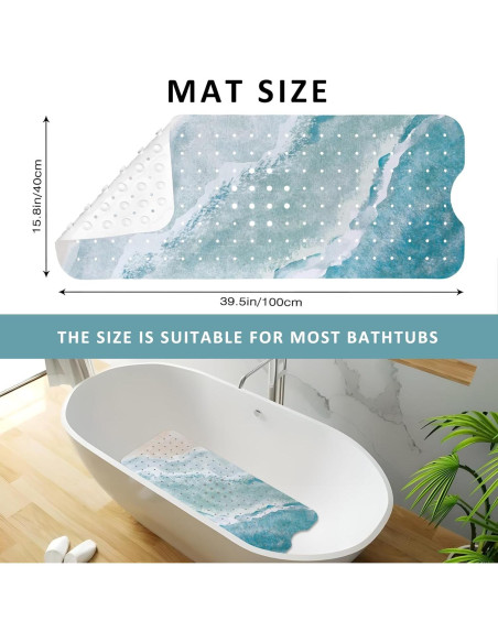 Alfombra de Baño Antideslizante Ayehsdogsn 100x40 cm PVC