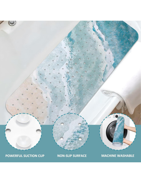 Alfombra de Baño Antideslizante Ayehsdogsn 100x40 cm PVC