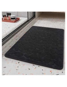 Alfombra de Baño Antideslizante COCOER 43x71 cm Negra