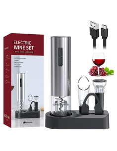Abridor de Vino Eléctrico 5 en 1 LCQSHENG Acero Inoxidable