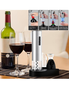 Abridor de Vino Eléctrico 5 en 1 LCQSHENG Acero Inoxidable 2