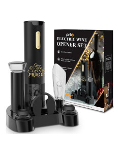 Juego de Sacacorchos Eléctrico Prikoi con Base Carga y Accesorios