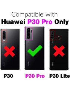 Funda billetera Huawei P30 Pro Furill negra con correa 2