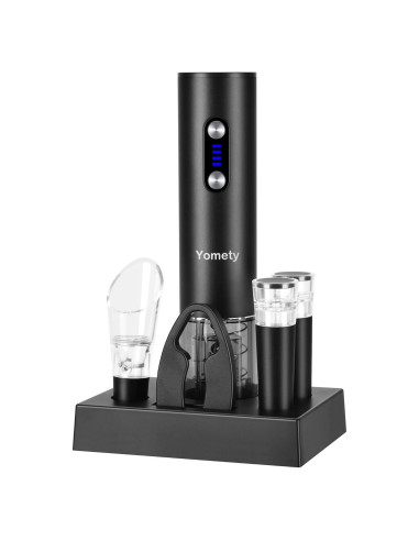 Juego de abridor eléctrico Yomety con accesorios para vino