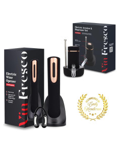 Juego de Sacacorchos Eléctrico y Aerador de Vino VIN FRESCO
