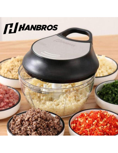 Procesador de Alimentos Manual Hanbros 2 Tazas Picador de Verduras
