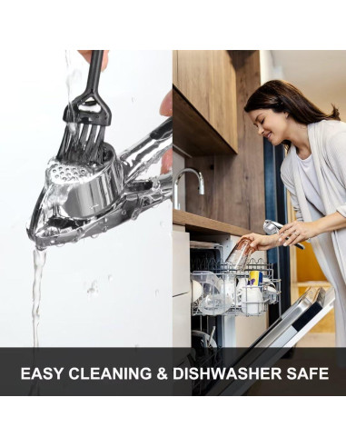 Prensa de Ajo CUNSENR con Pelador y Cepillo - Plata