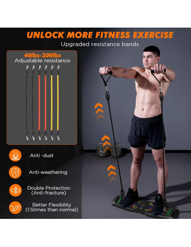 KUYOU Set de Gimnasio Portátil 2024 con Bandas de Resistencia