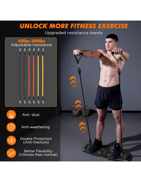 KUYOU Set de Gimnasio Portátil 2024 con Bandas de Resistencia