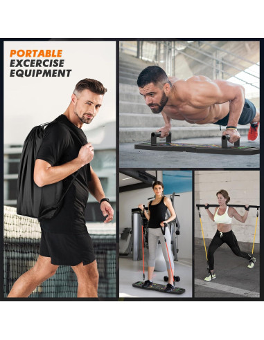 KUYOU Set de Gimnasio Portátil 2024 con Bandas de Resistencia