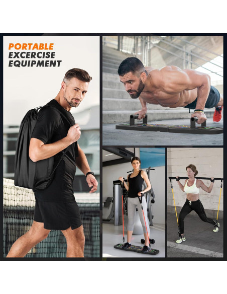 KUYOU Set de Gimnasio Portátil 2024 con Bandas de Resistencia
