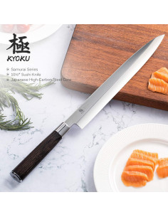 Cuchillo Yanagiba KYOKU 26,67 cm Acero Wenge con Funda 2