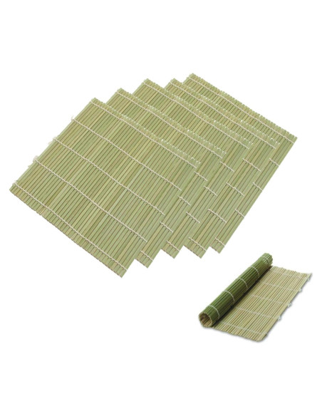 Set de 6 Esteras de Bambú JapanBargain para Sushi 24 cm