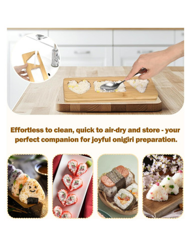 Kit de Molde de Onigiri Musubi TANGZHIFEIYUE de Bambú 3 Formas