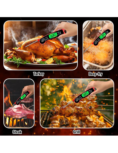 Termómetro Digital de Carne PAWPRO IP67 12.7cm Rojo