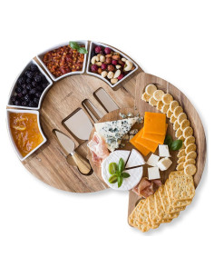Juego de Tabla de Queso ChefSofi 33 cm Madera Acacia 8 Piezas