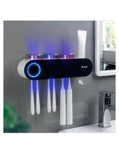 Soporte de Cepillos de Dientes iHave UV Negro 3 Tazas