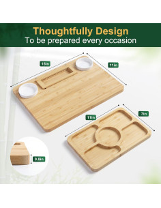 Tabla de Charcutería ROCIRLAB de Bambú 58x28 cm con Cuchillos 2