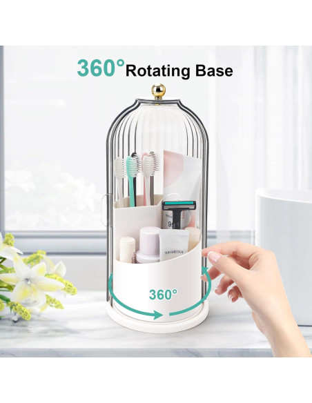 Soporte para Cepillos de Dientes QIYVLOS 3 Ranuras Blanco