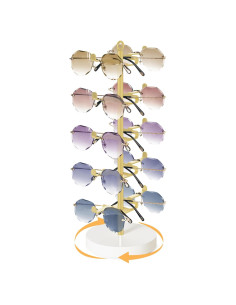 Organizador de Gafas de Sol Rotativo Mkono 360 Metal para 10 Pares