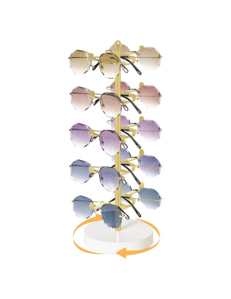 Organizador de Gafas de Sol Rotativo Mkono 360 Metal para 10 Pares