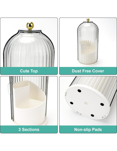 Soporte para Cepillos de Dientes QIYVLOS 3 Ranuras Blanco