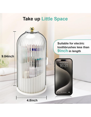 Soporte para Cepillos de Dientes QIYVLOS 3 Ranuras Blanco