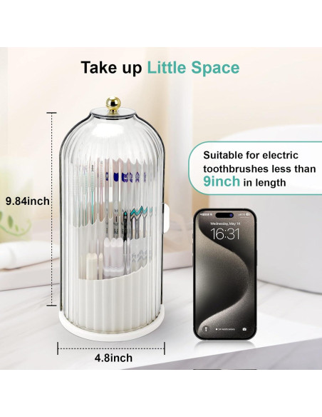 Soporte para Cepillos de Dientes QIYVLOS 3 Ranuras Blanco