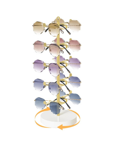 Organizador de Gafas de Sol Rotativo Mkono 360 Metal para 10 Pares