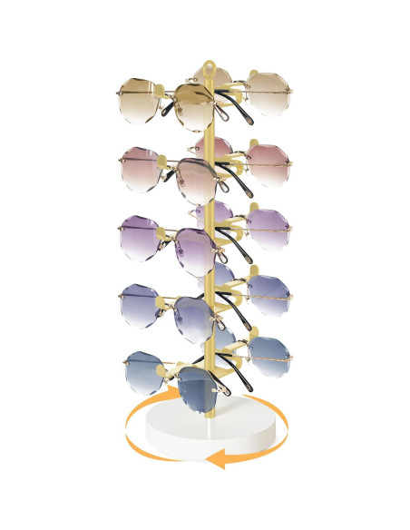 Organizador de Gafas de Sol Rotativo Mkono 360 Metal para 10 Pares