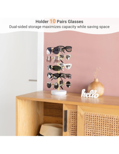 Organizador de Gafas de Sol Rotativo Mkono 360 Metal para 10 Pares