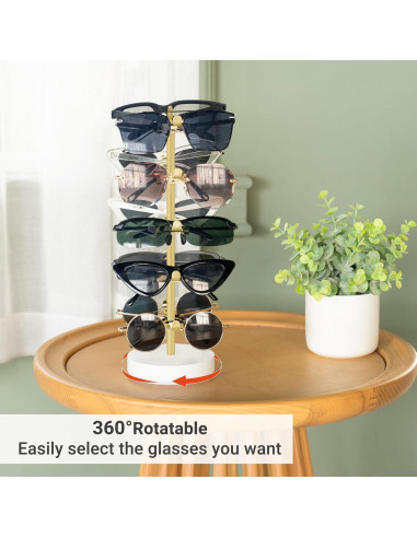 Organizador de Gafas de Sol Rotativo Mkono 360 Metal para 10 Pares