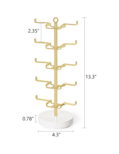 Organizador de Gafas de Sol Rotativo Mkono 360 Metal para 10 Pares