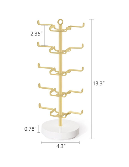 Organizador de Gafas de Sol Rotativo Mkono 360 Metal para 10 Pares