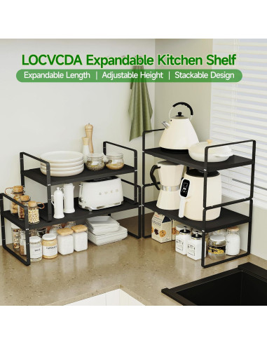 Estante Organizador Expandible LOCVCDA para Cocina 42-68 cm