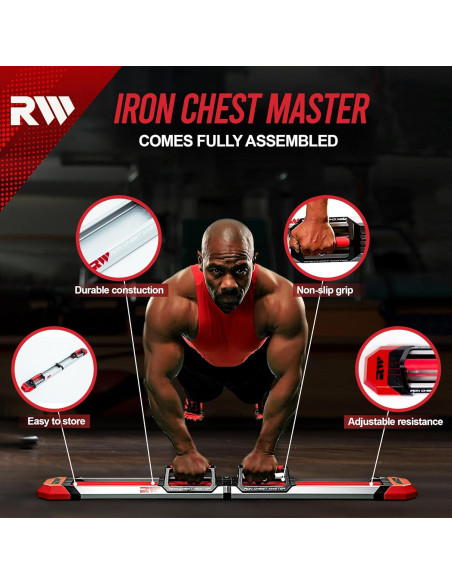 Máquina de Flexiones Iron Chest Master con Bandas 120 lbs