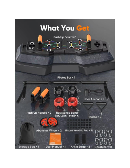 Kit de Ejercicio Multifuncional UroGlow 25 en 1 Plegable