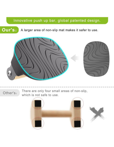 Barras de Flexiones Dolibest con Mangos de Madera 2PCS