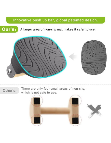 Barras de Flexiones Dolibest con Mangos de Madera 2PCS