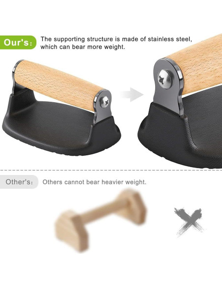 Barras de Flexiones Dolibest con Mangos de Madera 2PCS