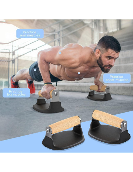 Barras de Flexiones Dolibest con Mangos de Madera 2PCS